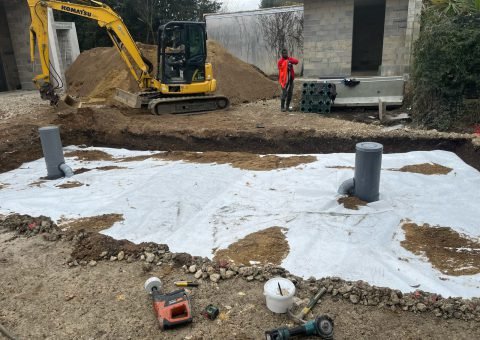 Puisard avec casier pour récupération d’eau pluviale — Bouscat
